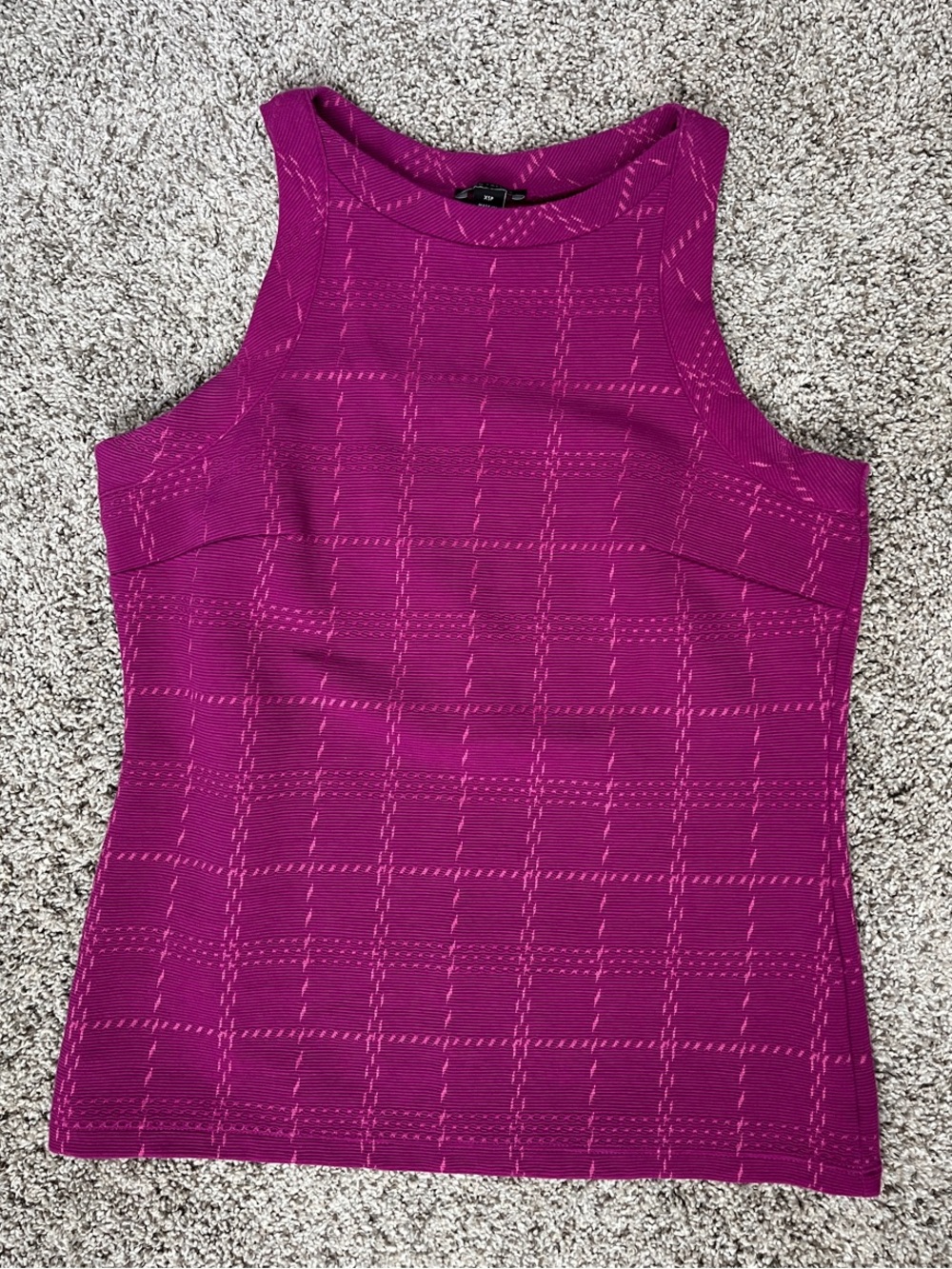 Ann Taylor Fuchsia Textured Knit Tank Top